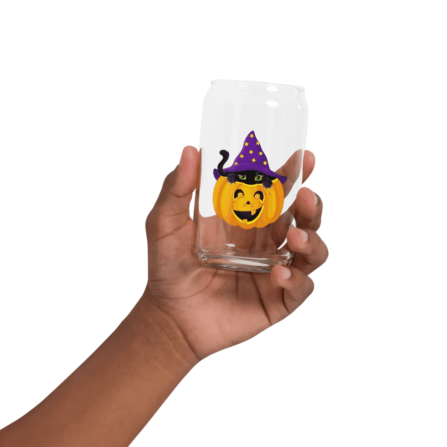 Whimsical Pumpkin Cat Can-Shaped Glass product image (32)