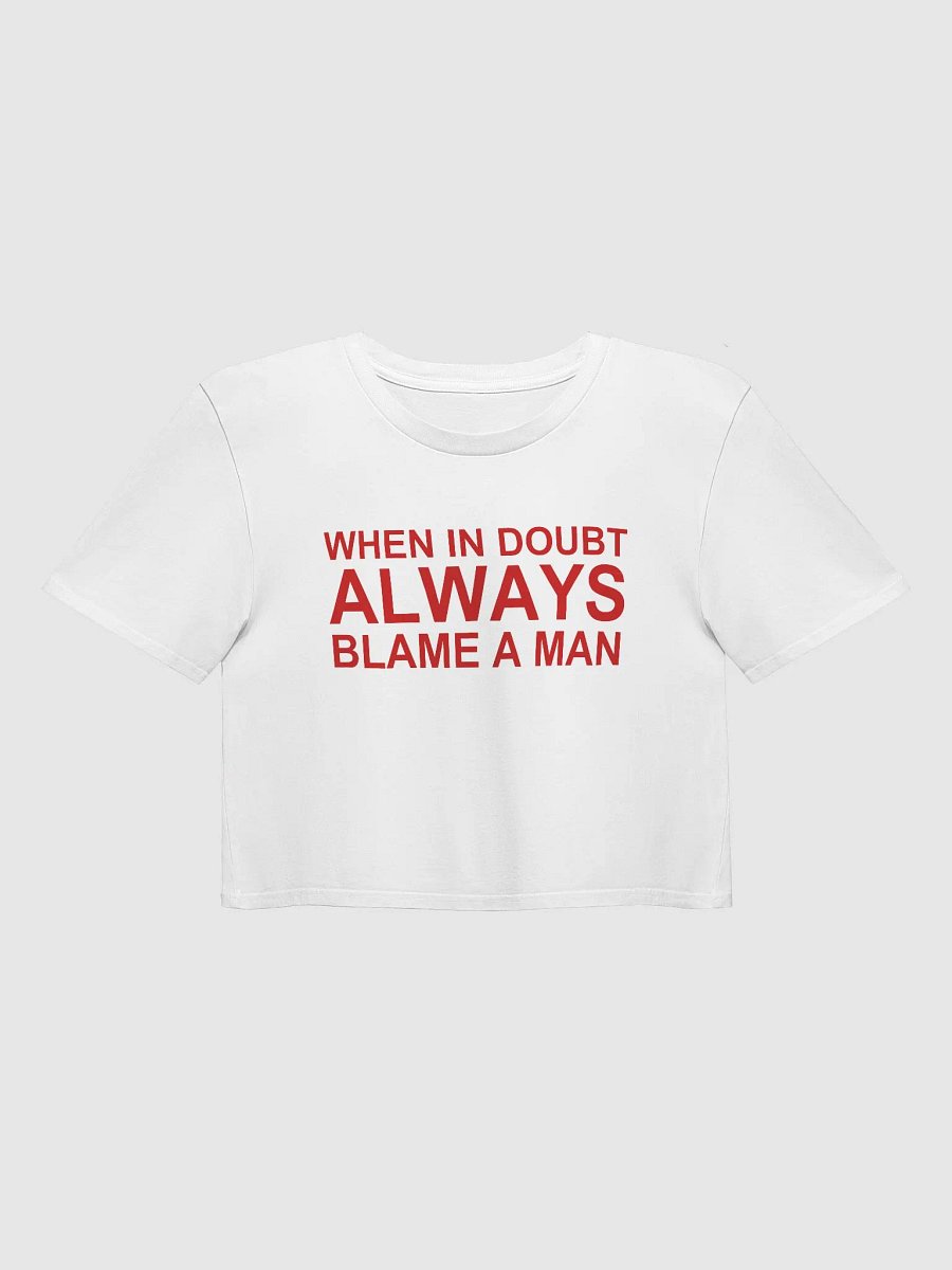 WHEN IN DOUBT ALWAYS BLAME A MAN Crop Top product image (1)