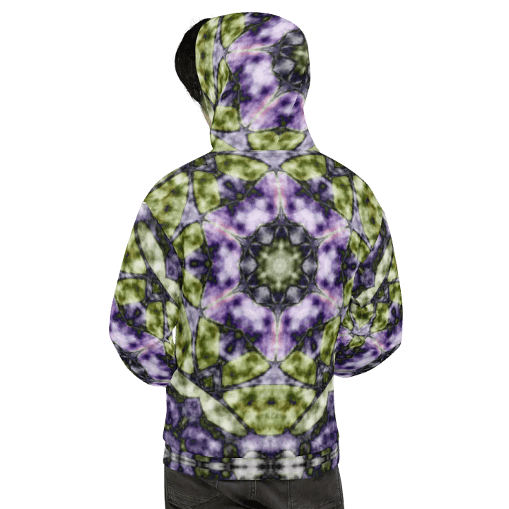 Bohemian 6 Pointed Madala Pink and Green/ All-Over Print Recycled Unisex Hoodie by Sublicolor product image (1)