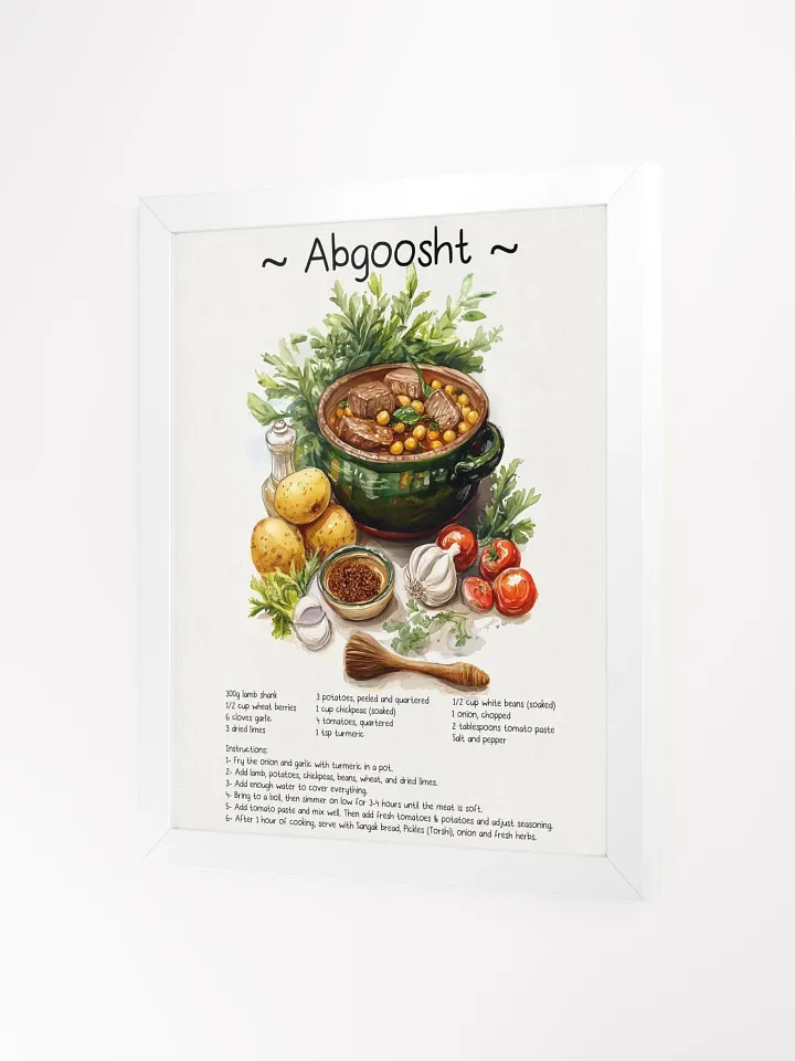 Abgoosht Illustration | Persian food (Dizi) Recipe design | Traditional Persian Cuisine Illustration for Kitchen product image (26)