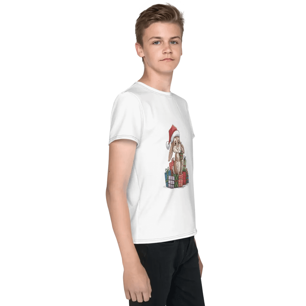 Santa Bunny Youth Crew Neck T-Shirt product image (3)