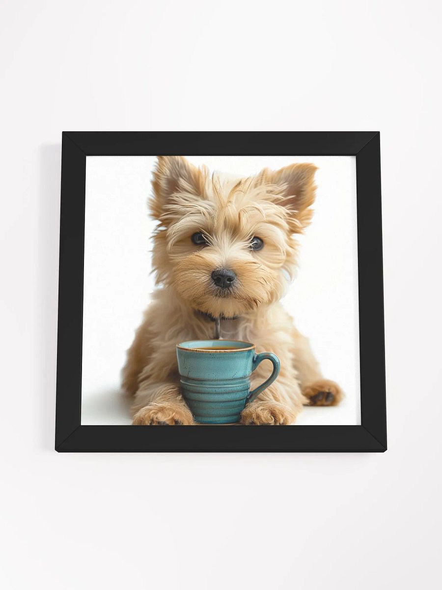 Cute Coffee Lover West Highland Terrier Dog Framed Wall Art product image (4)