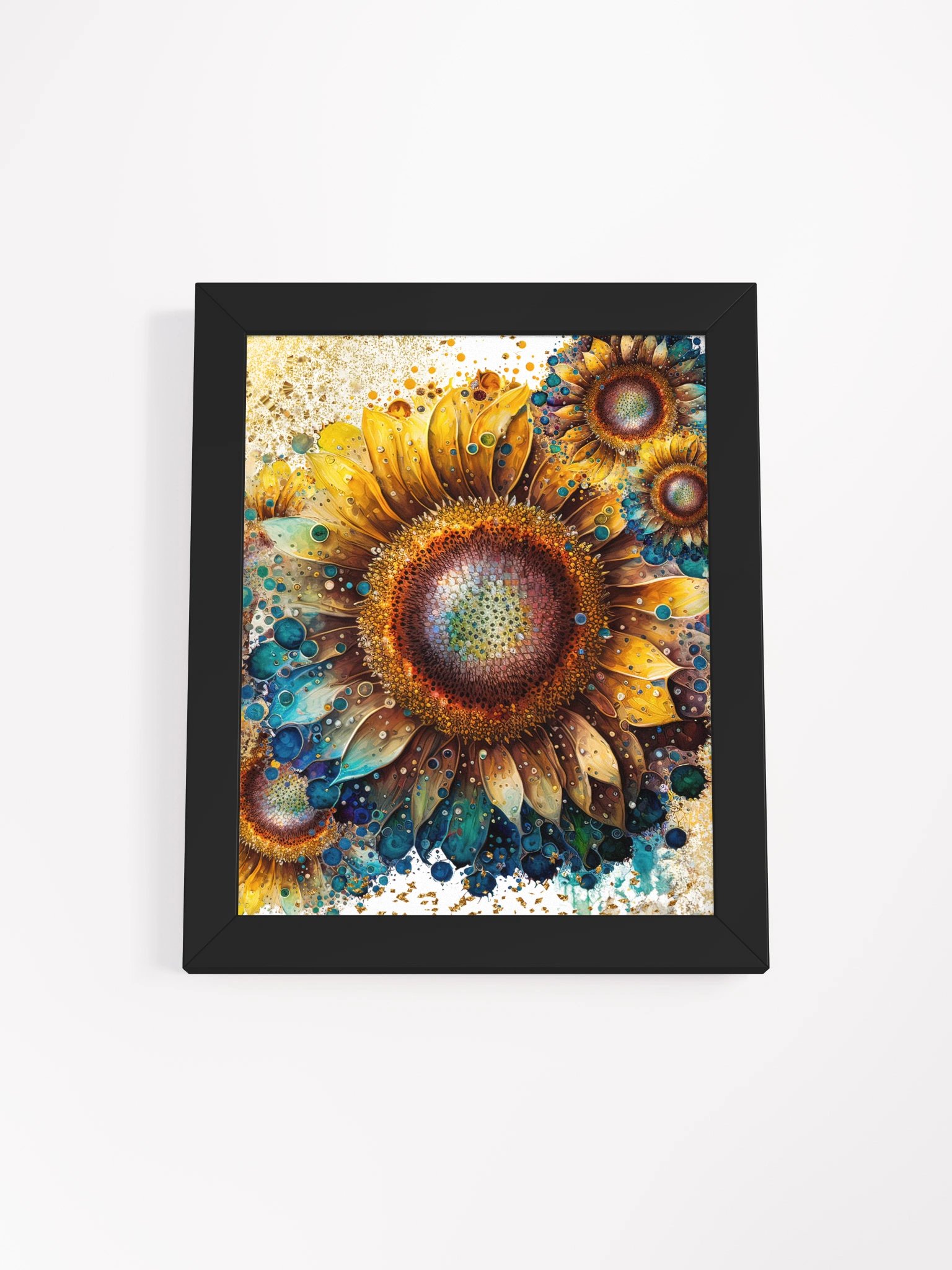 Sunflower Splatter Burst Framed Poster product image (1)