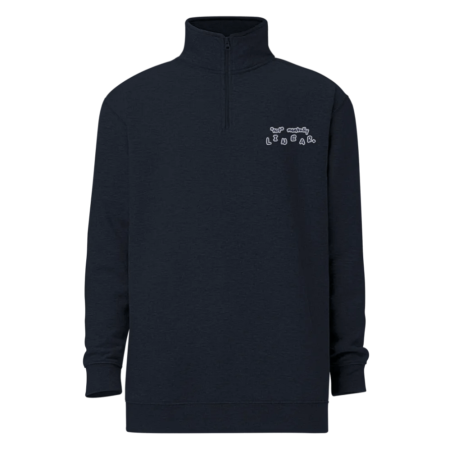 *not* mentally linear. (navy bubble design) embroidered quarter zip product image (7)