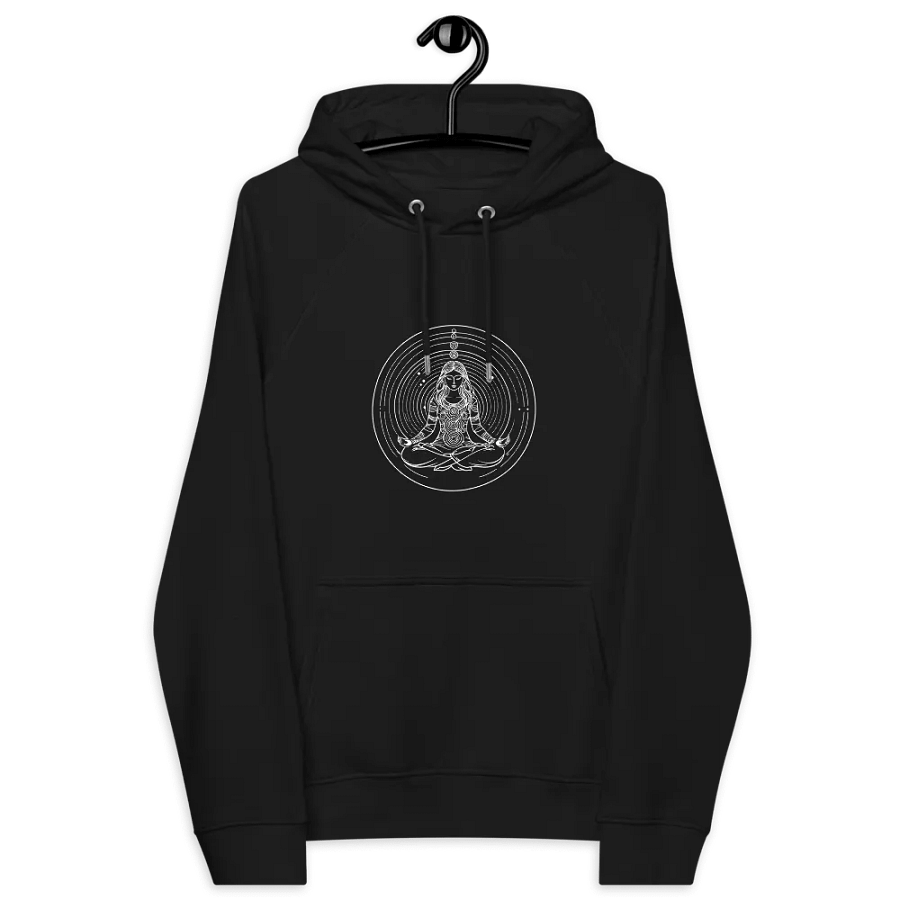 [Meditation 2 - White] - Unisex Eco Raglan Hoodie product image (9)
