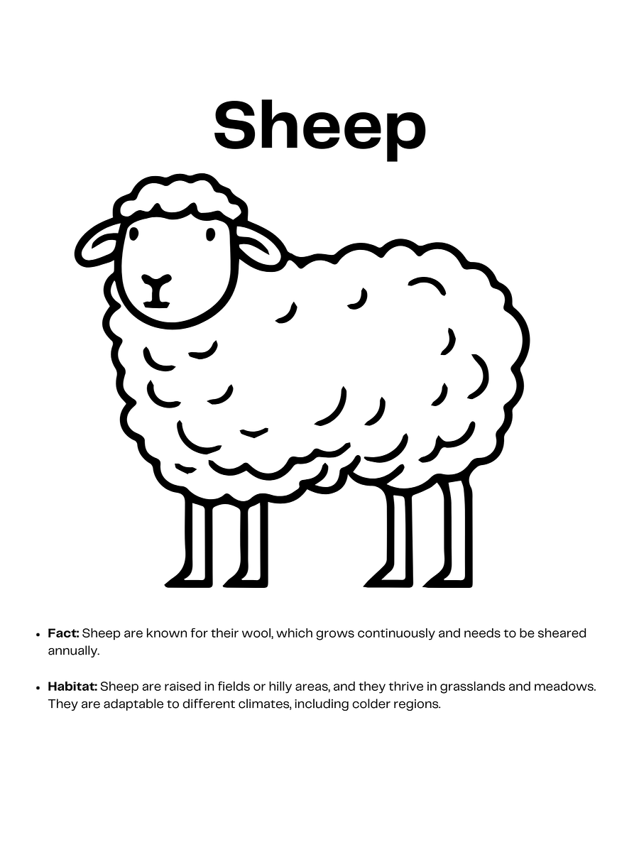 Farm Animals Facts and Habitats Educational Workbook for Kids product image (4)