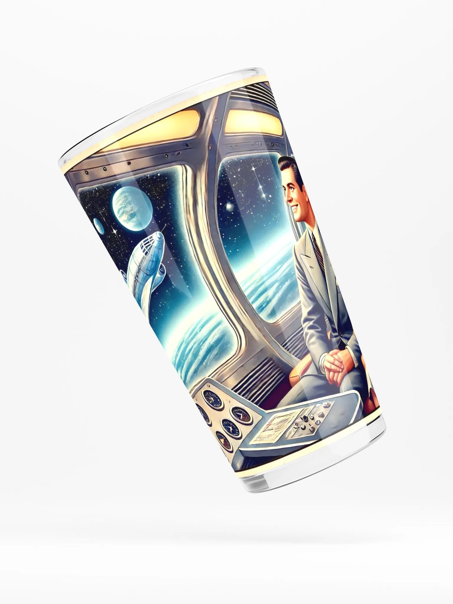 Vintage Space Travel Pint Glass product image (5)