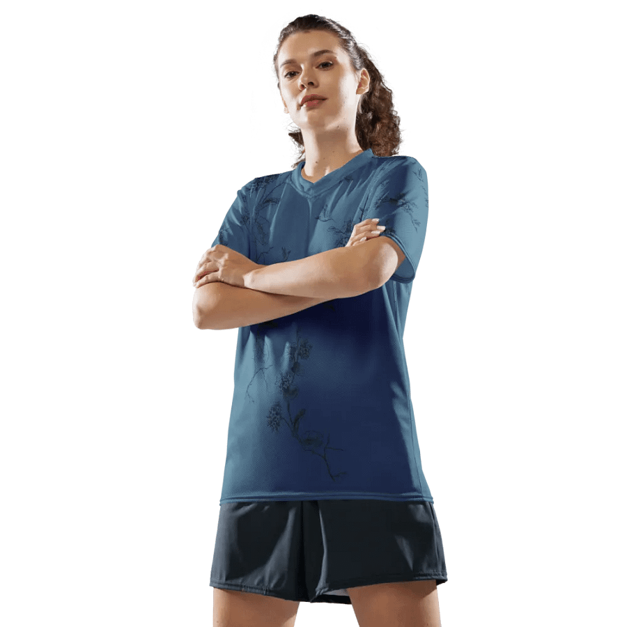 Unisex T shirt with hummingbird design. Muted blue. I del for the outdoors erson who loves birding and nature product image (10)