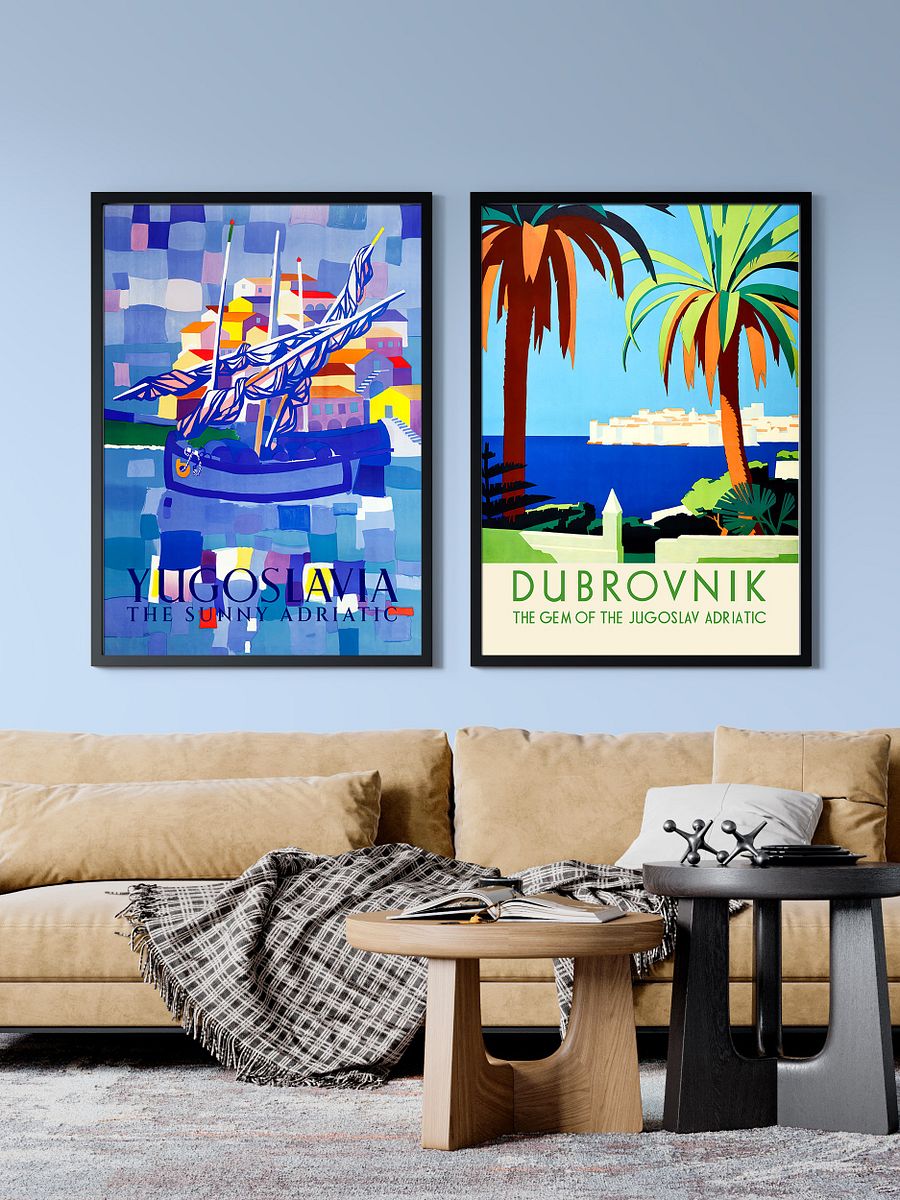 Yugoslavia. The sunny Adriatic (English version, 1953) — retro vintage travel poster product image (2)