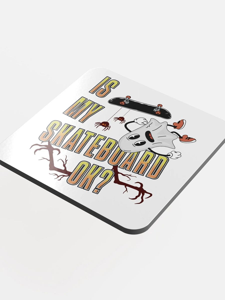 Is My Skateboard Ok? Ghost Spooky Skater Cork Coaster product image (4)