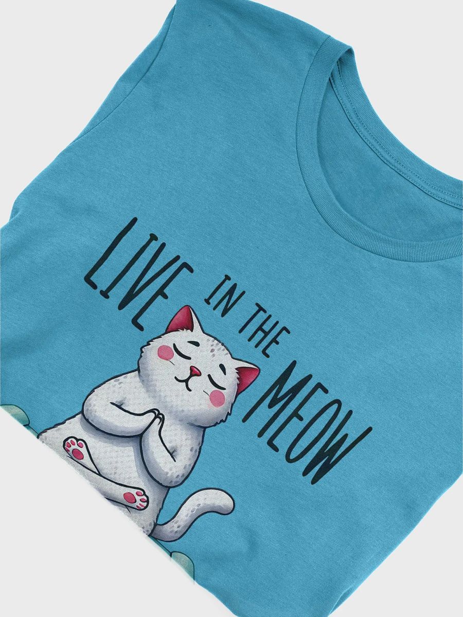 Live in the Meow Yoga Cat T-Shirt – Peaceful Meditation Design product image (3)