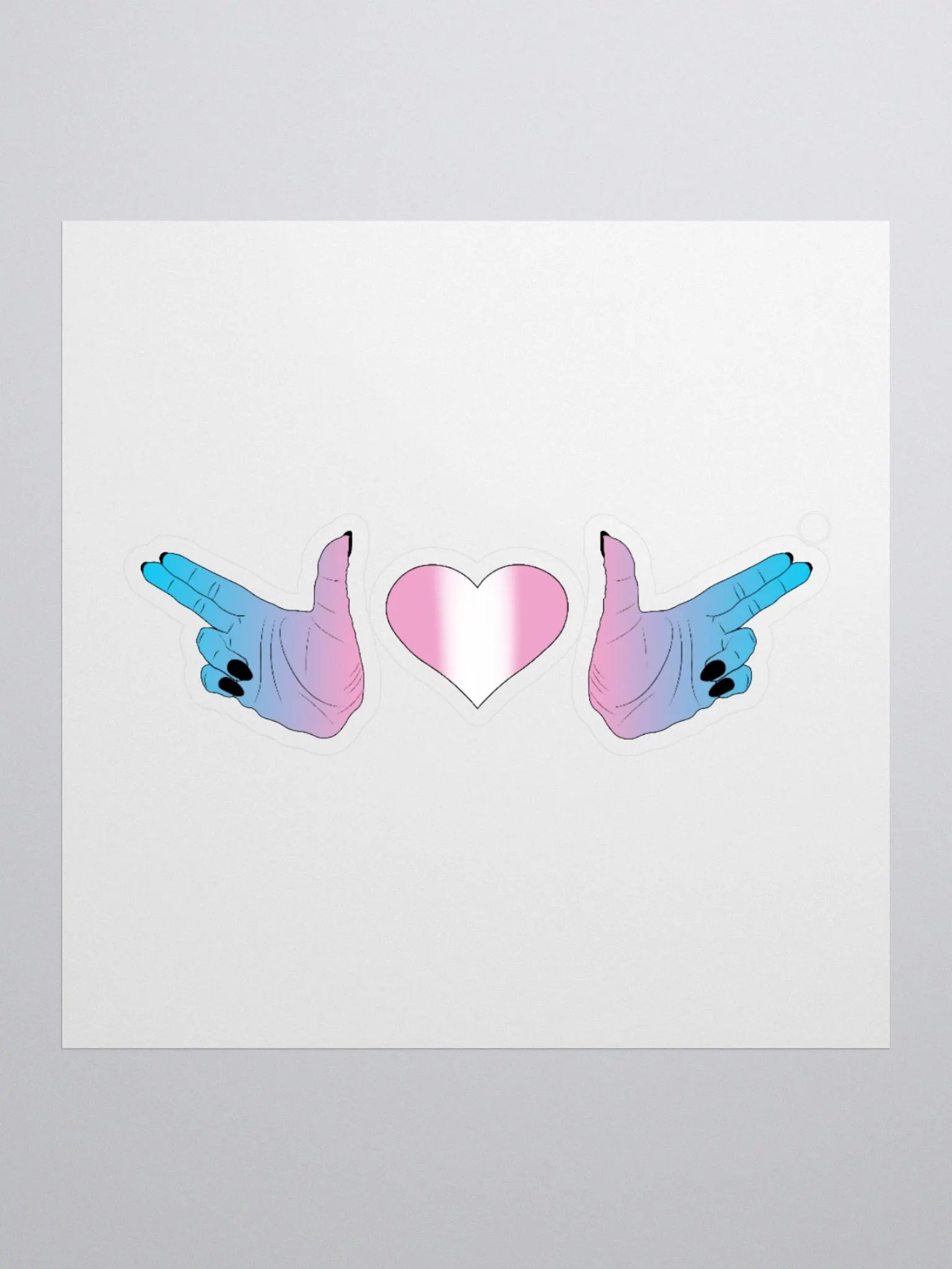 Finger Guns (trans flag) Sticker product image (4)