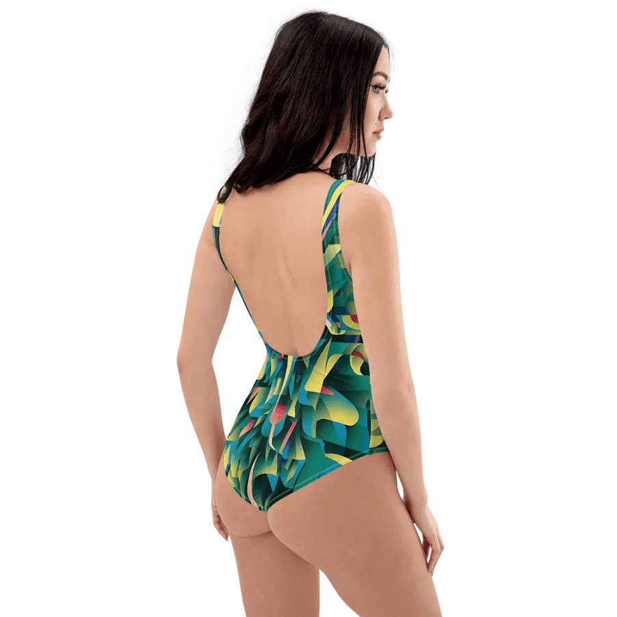 Abstract Lithographic Pattern Design one piece Swimsuit - V8 product image (3)