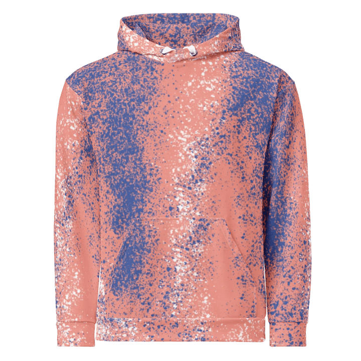 Coral & Blue Speckled Hoodie – Soft, Sporty & Eco-Friendly product image (1)