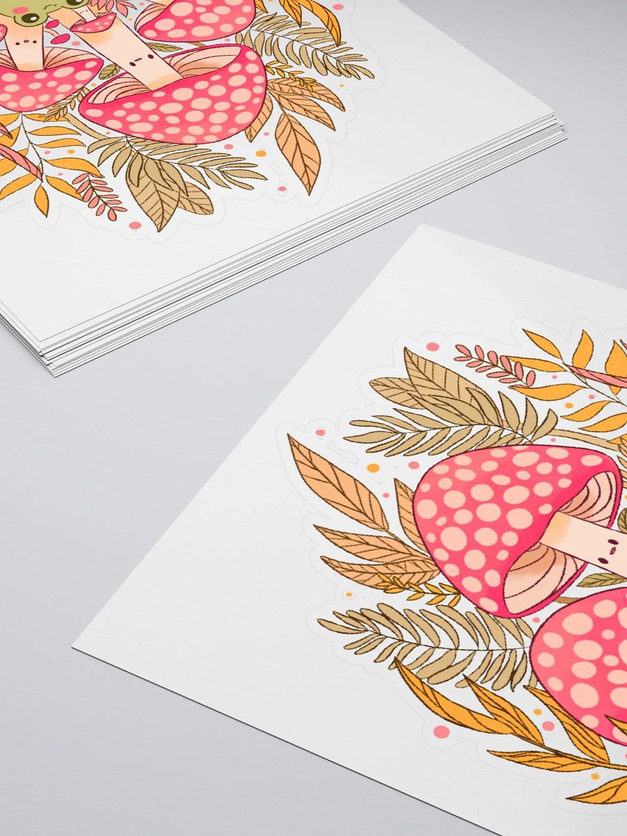 Whimsical Mushroom and Frog Sticker product image (5)