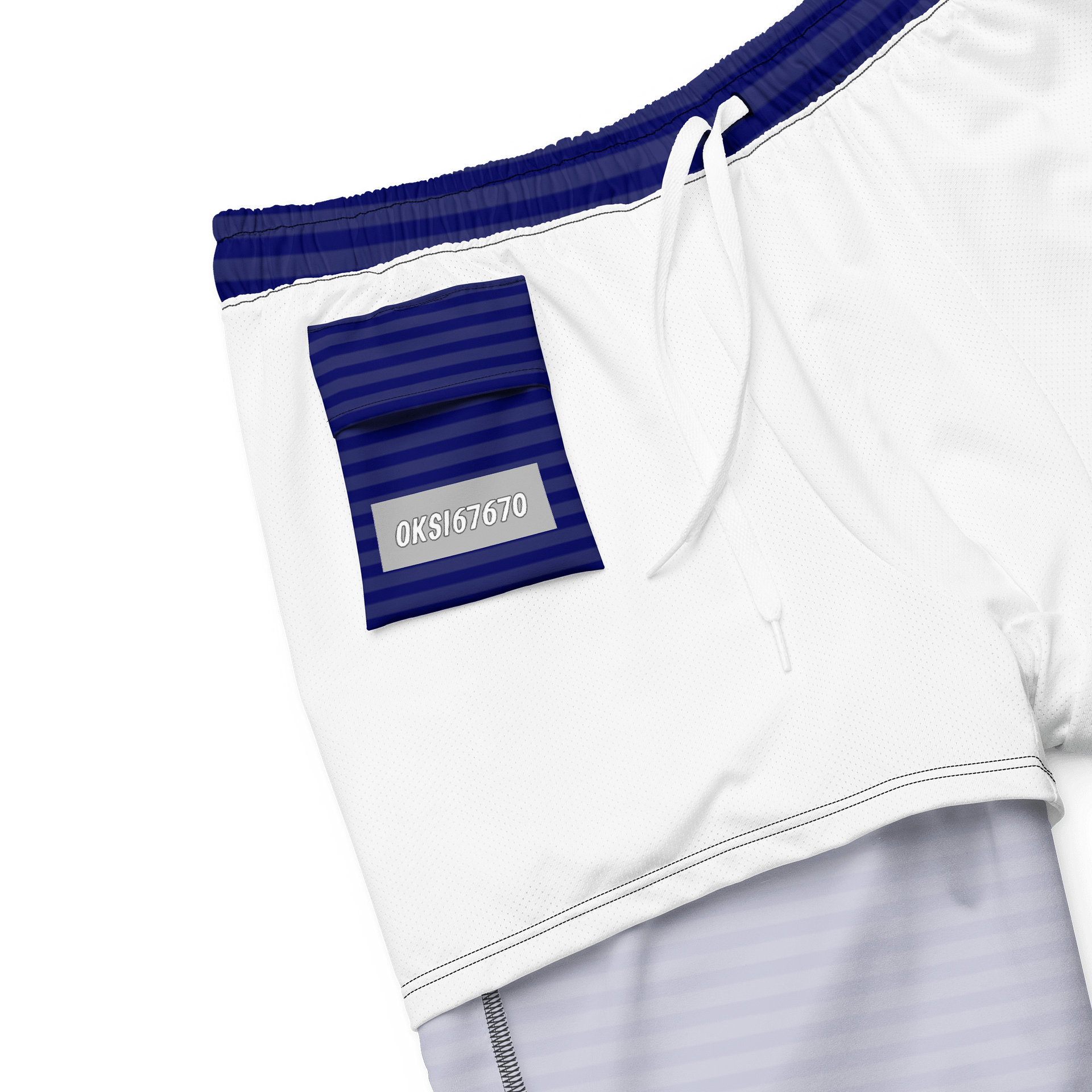 Ocean Blue Striped Swim Trunks product image (6)