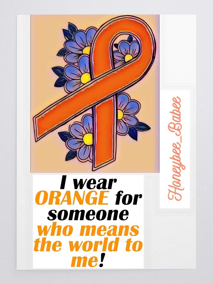 I wear Orange ribbon sticker product image (1)