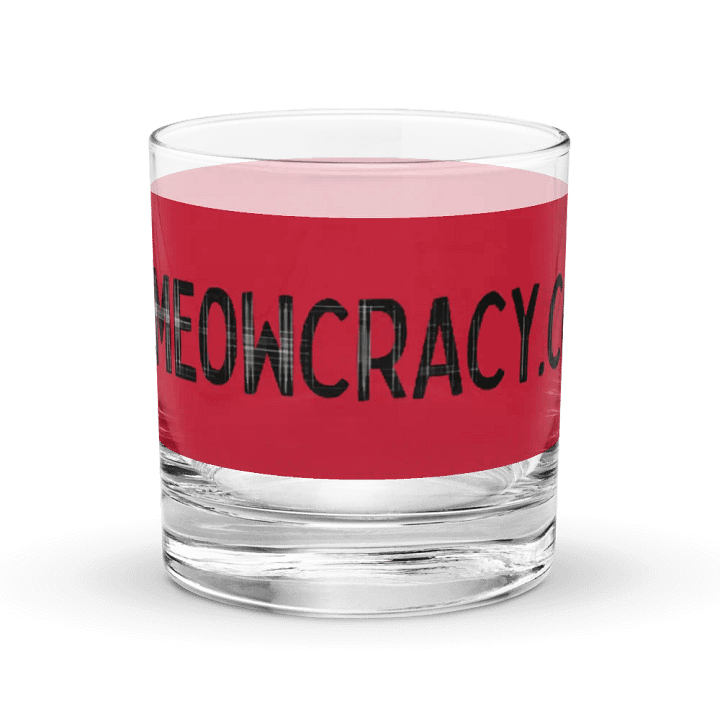 Demeowcracy Plaid Letters Red Chromatic Rocks Glass product image (1)