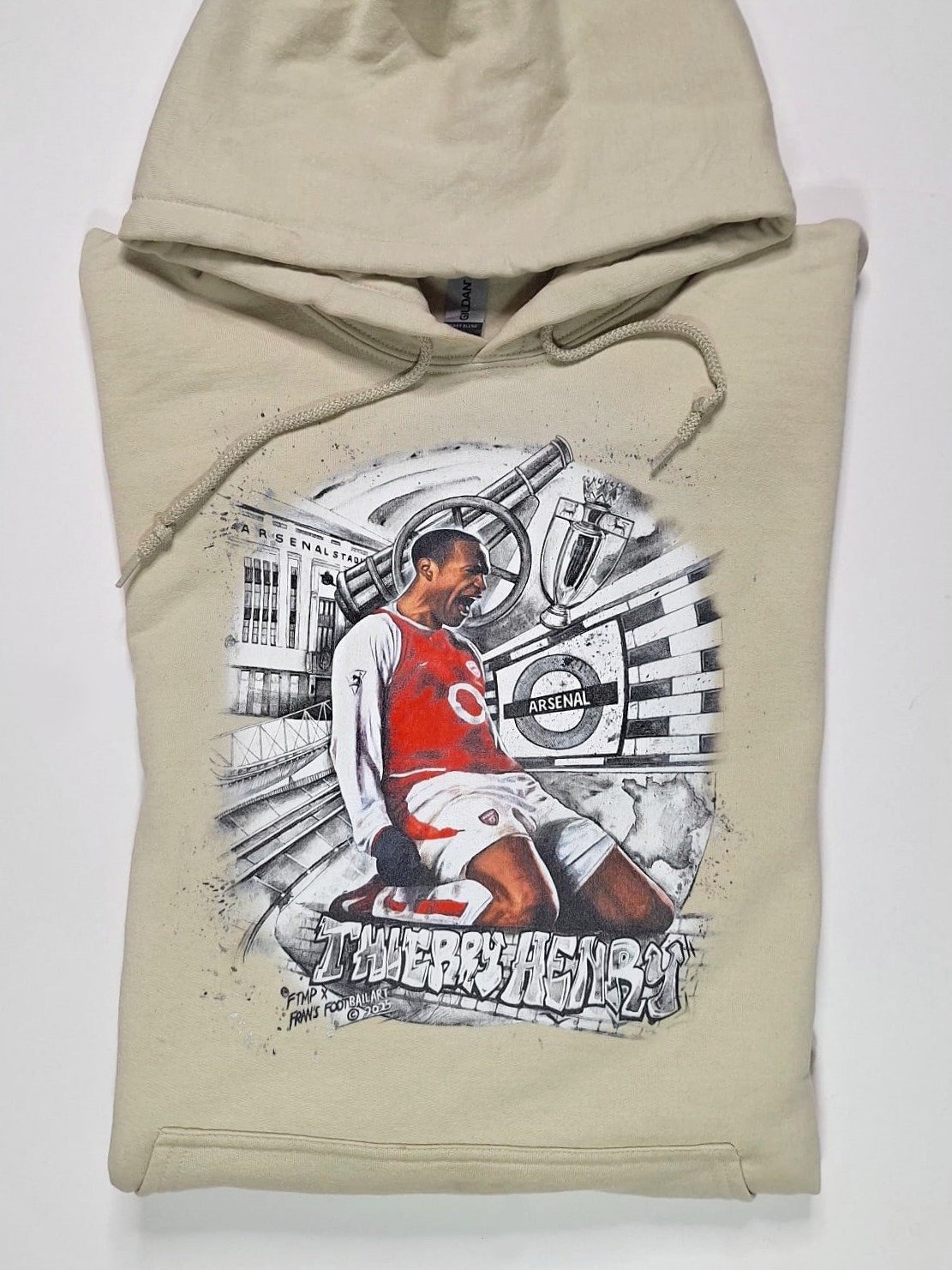 Thierry Henry Arsenal Hoodie – Front Print Football Artwork & Sleeve Logo (Podcast Exclusive) product image (1)