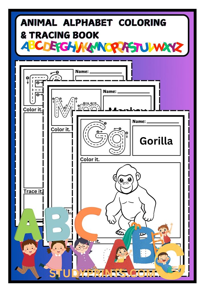alphabet tracing worksheets for kindergarten PDF product image (1)