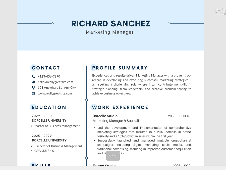 5 CV Templates in PDF Format product image (3)