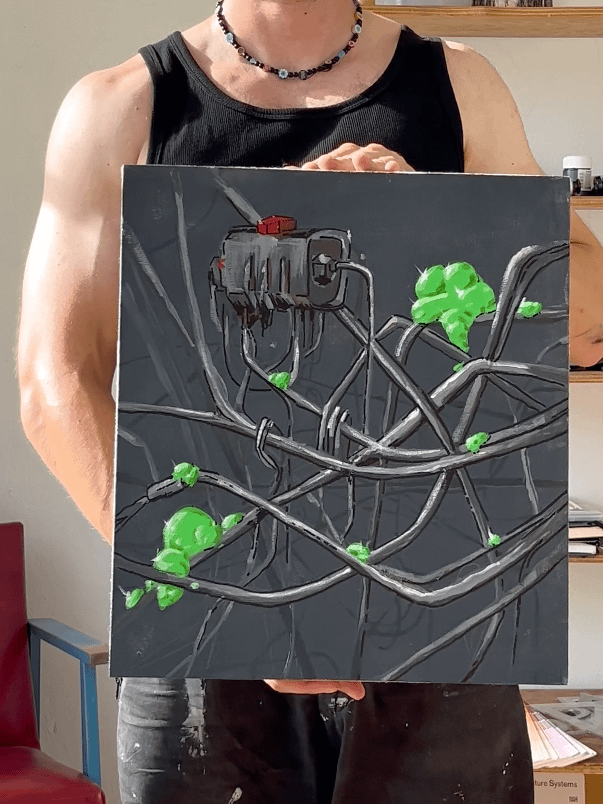 'I hate Cables' original canvas product image (1)