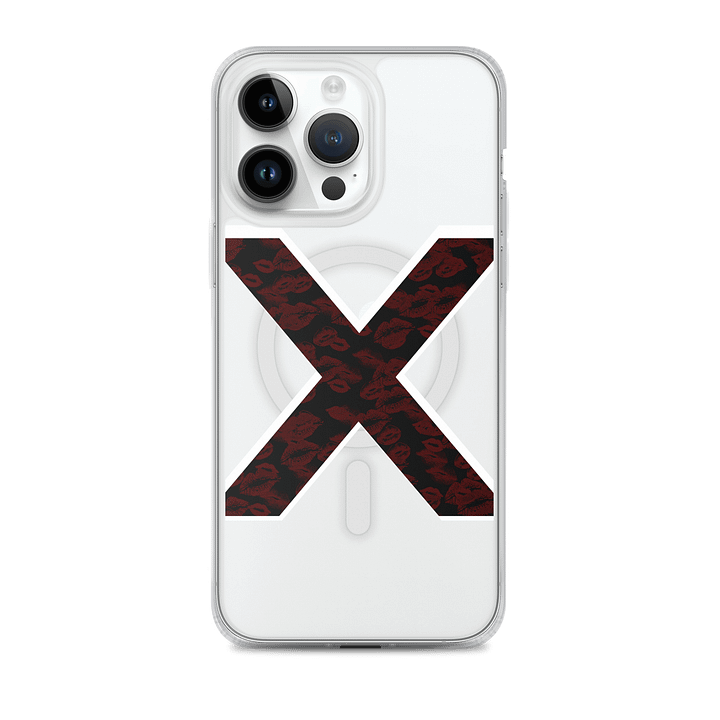 Black X Subtle Red Lipstick Kisses Phone Case product image (1)