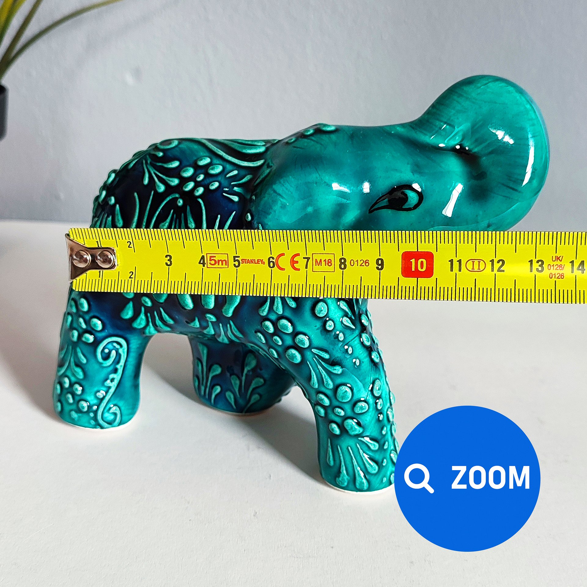 Ceramic turquoise elephant — handmade pottery, handmade ceramic, home decor, handmade gift, Turkish ceramic product image (9)