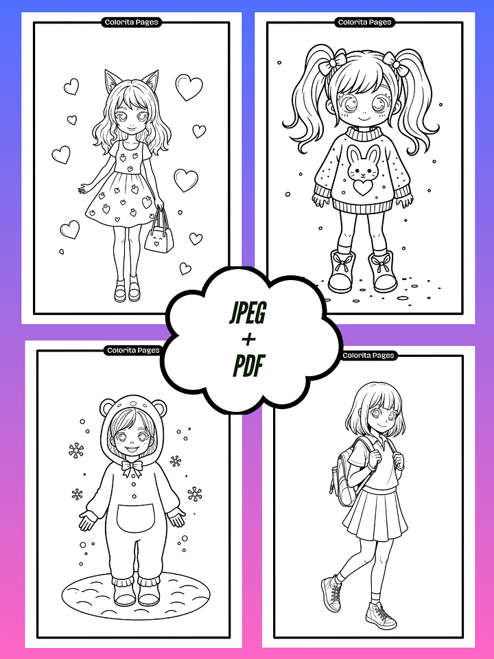 Cute Girls - Coloring Pages product image (2)