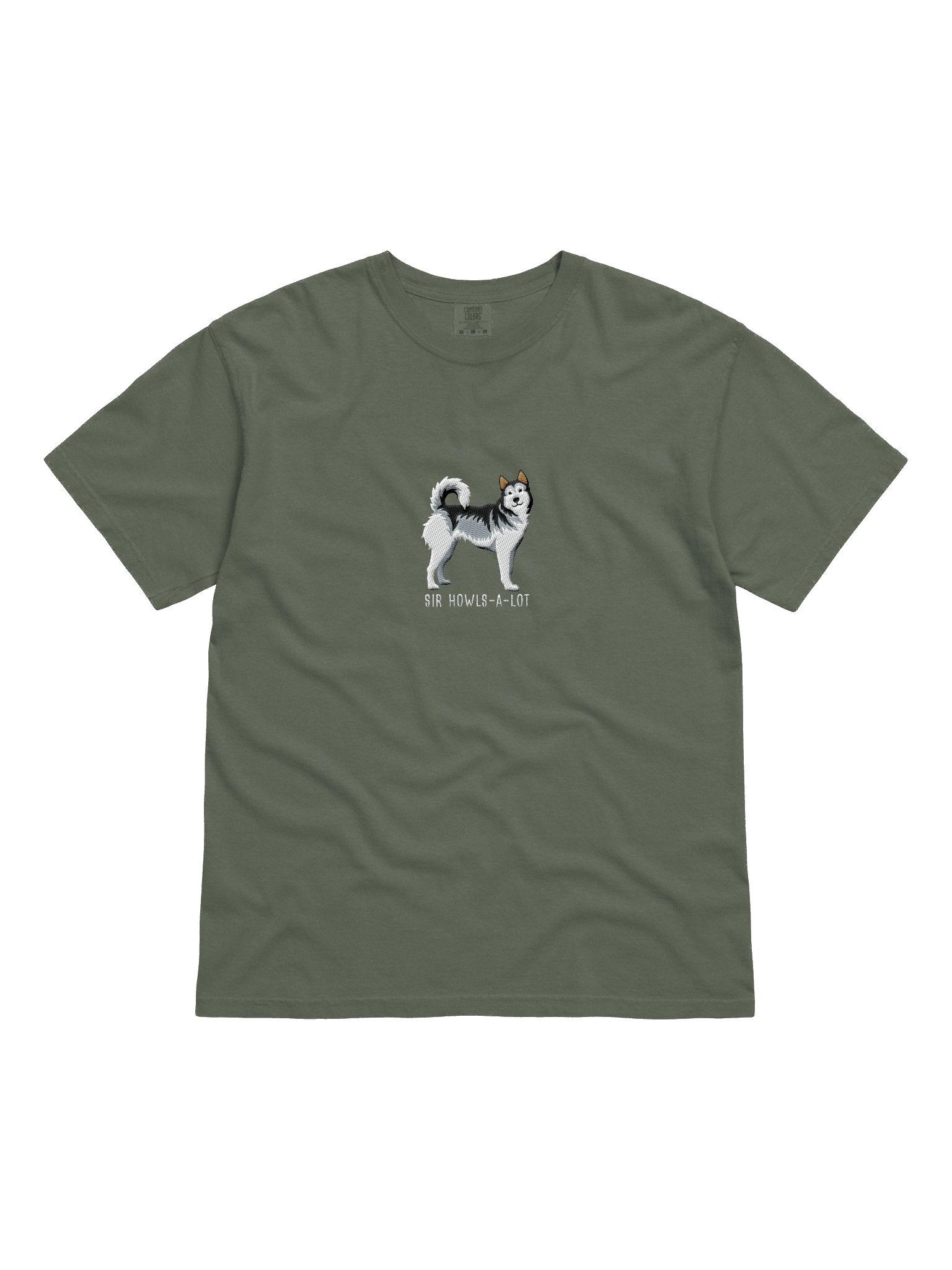 Sir Howls-A-Lot T-Shirt(Embroidered) of a Siberian Husky(Gray) product image (21)