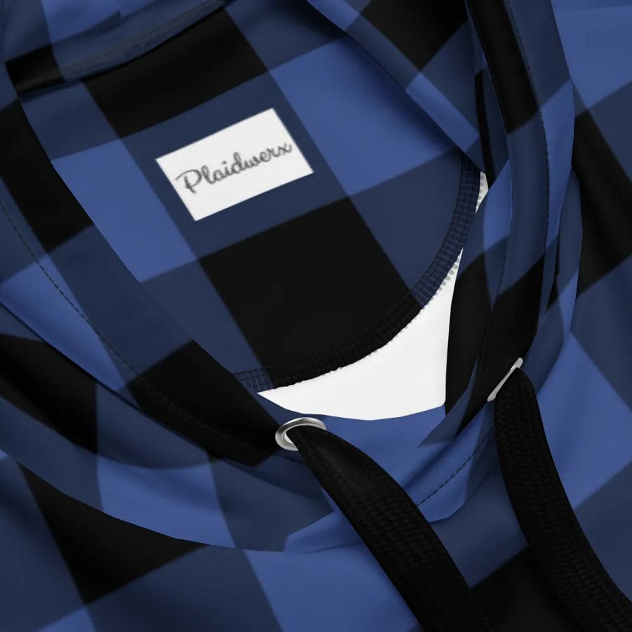 Lapis Blue Buffalo Check Plaid Hoodie product image (10)