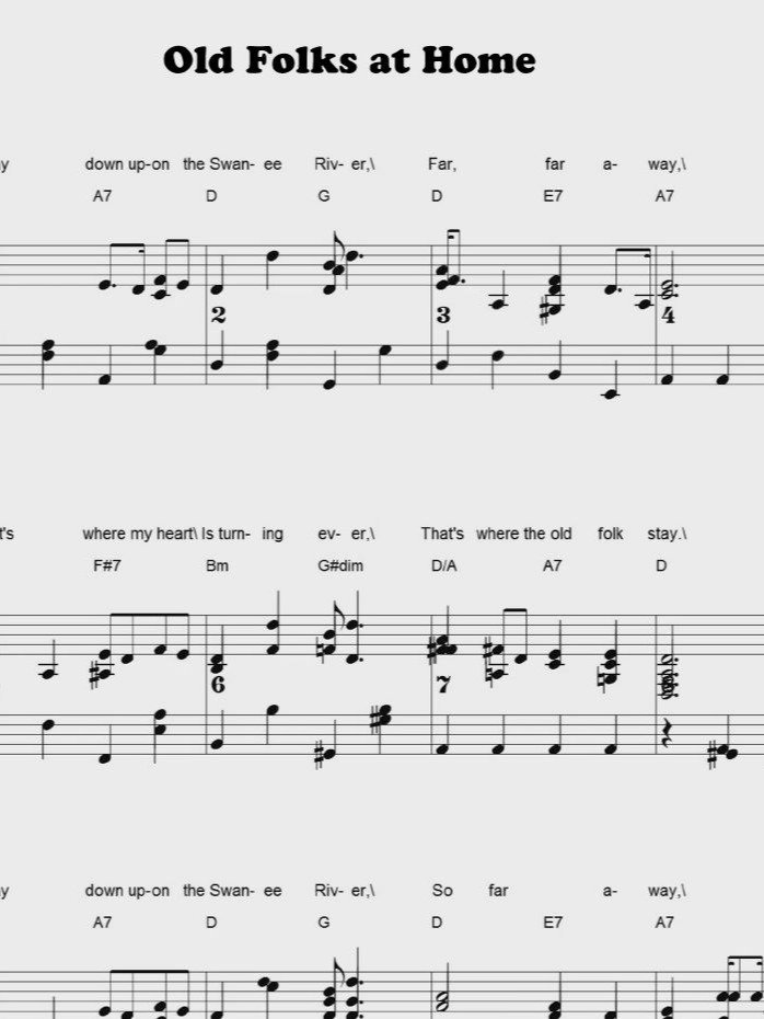 Old Folks at Home - CS - Piano sheet music product image (1)
