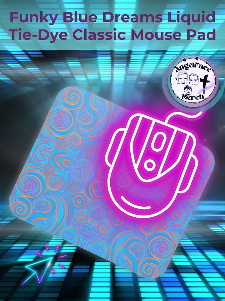 Funky Blue Dreams Liquid Tie-Dye Classic Mouse Pad product image (1)