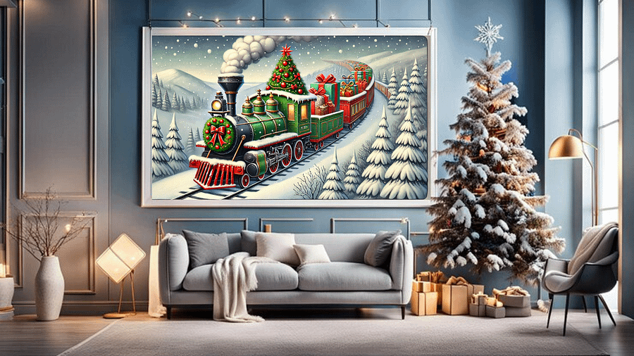 Mesmerizing Christmas Train A Nostalgic Winter Journey - Frame TV V product image (3)