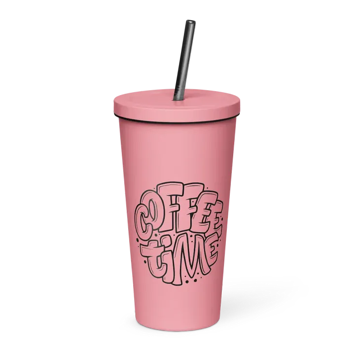 Coffee Time Insulated Tumbler with Straw product image (5)