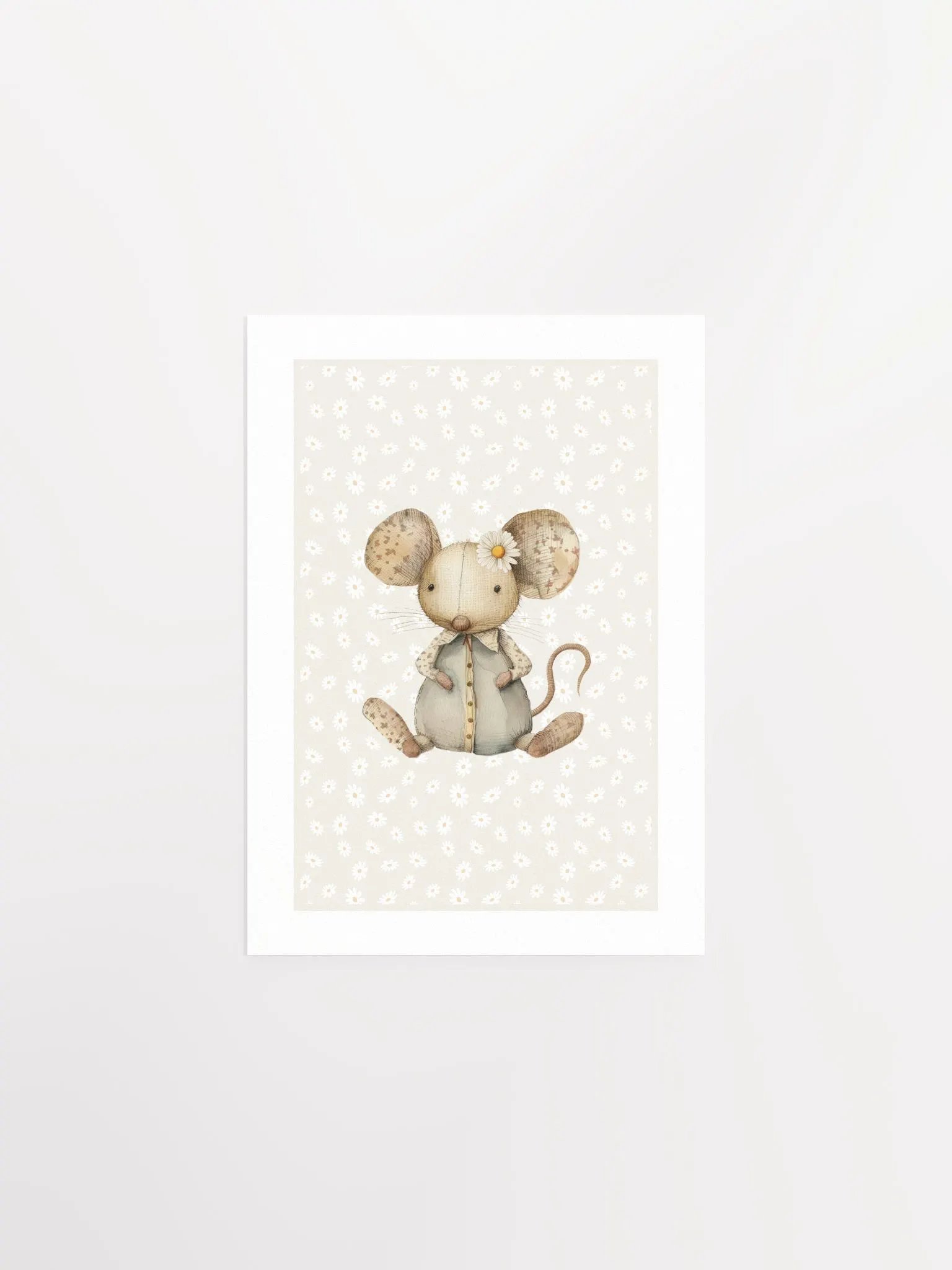 Boho Daisy and Mouse Nursery Print product image (2)