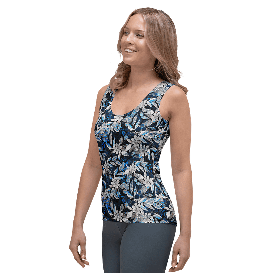 Blue White Garden Tank Top product image (3)