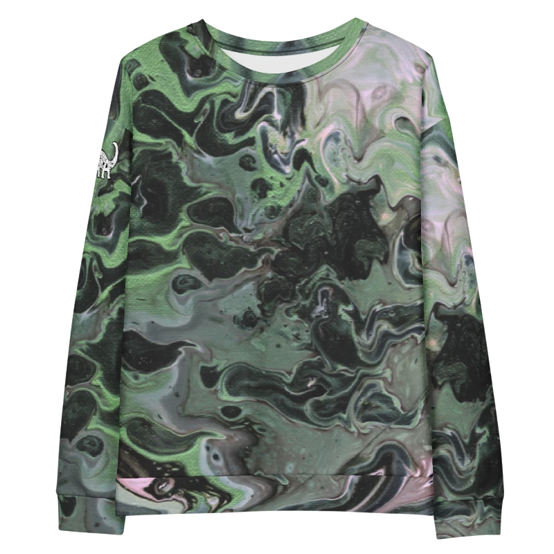 Metallic Green Fluid Acrylic Sweatshirt product image (10)