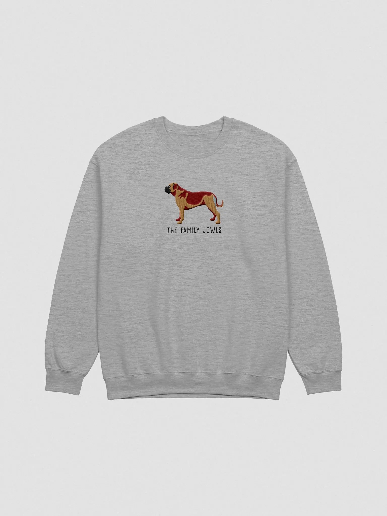 The Family Jowls Sweatshirt(Embroidered) of a Bullmastiff(Tan) product image (4)