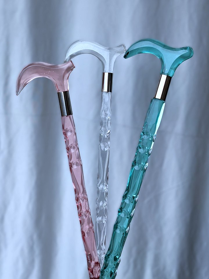 Luxury Clear Crystal Acrylic Walking Stick for Women | Elegant Transparent Cane for Seniors & Stylish Ladies | Custom Size + Gift Box product image (1)