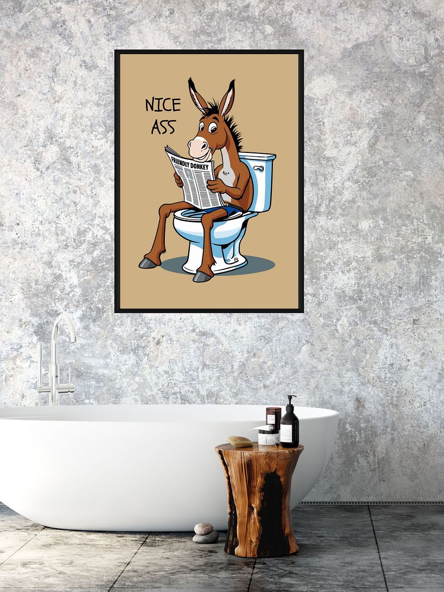 Donkey On Toilet Bathroom Downloadable Wall Art product image (3)