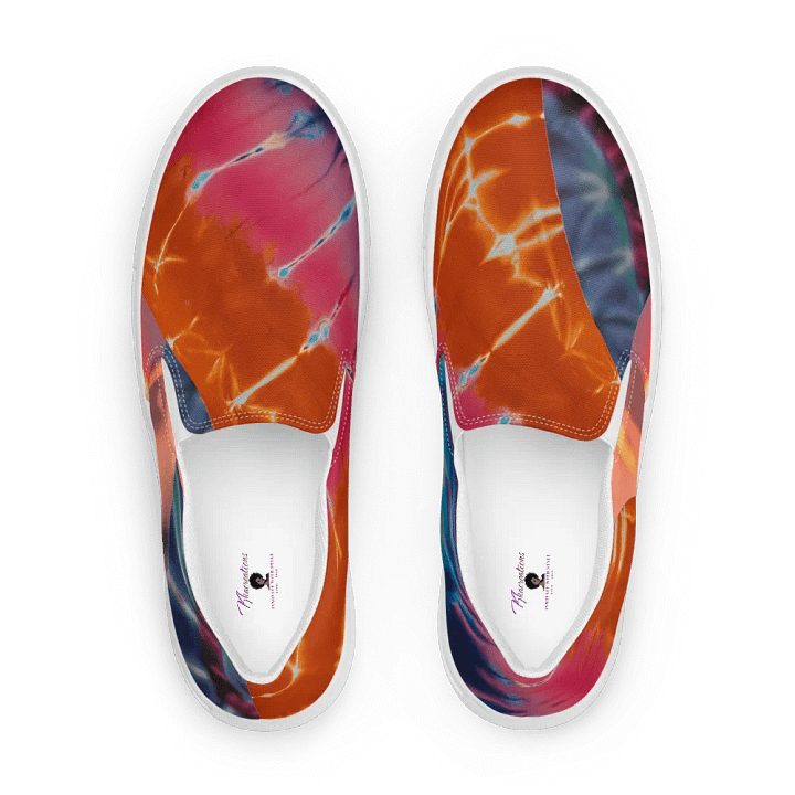 Marble Swirl Tie-Dye Women's Slip-On Shoes product image (1)