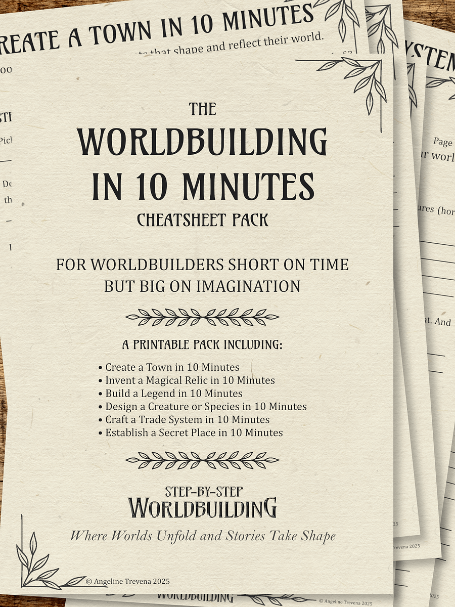 The Worldbuilding in 10 Minutes Cheatsheet Pack product image (1)