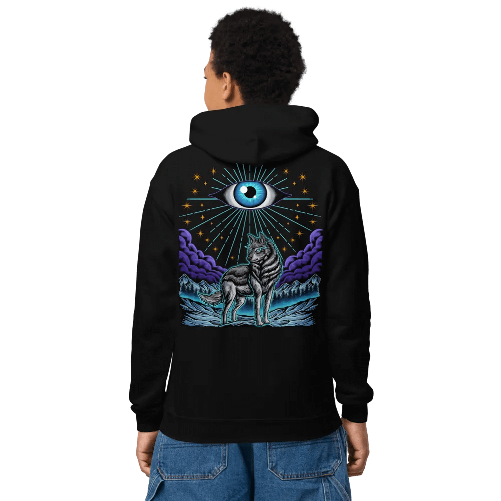 Wolf Sky Front/Back Kids Gildan Hoodie product image (3)