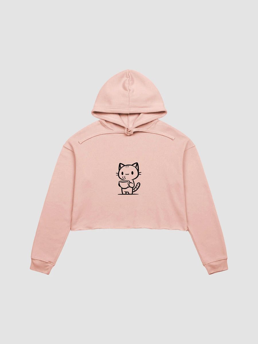 Cute Coffee Cat Cartoon Crop Hoodie product image (17)