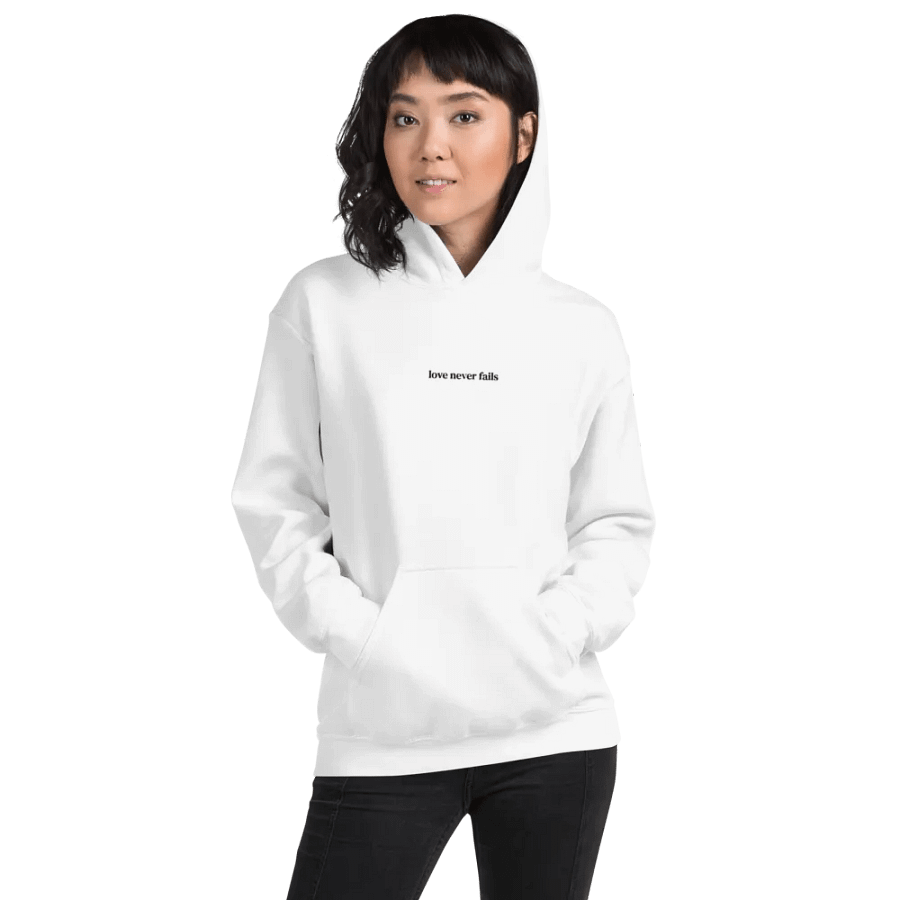 Minimalistic Unisex Love Never Fails Embroided Hoodie (Black Embroided) product image (201)