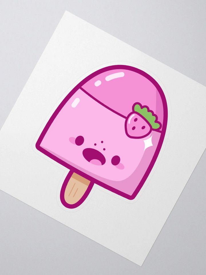 Cute Kawaii Strawberry Popsicle Kiss Cut Sticker product image (2)