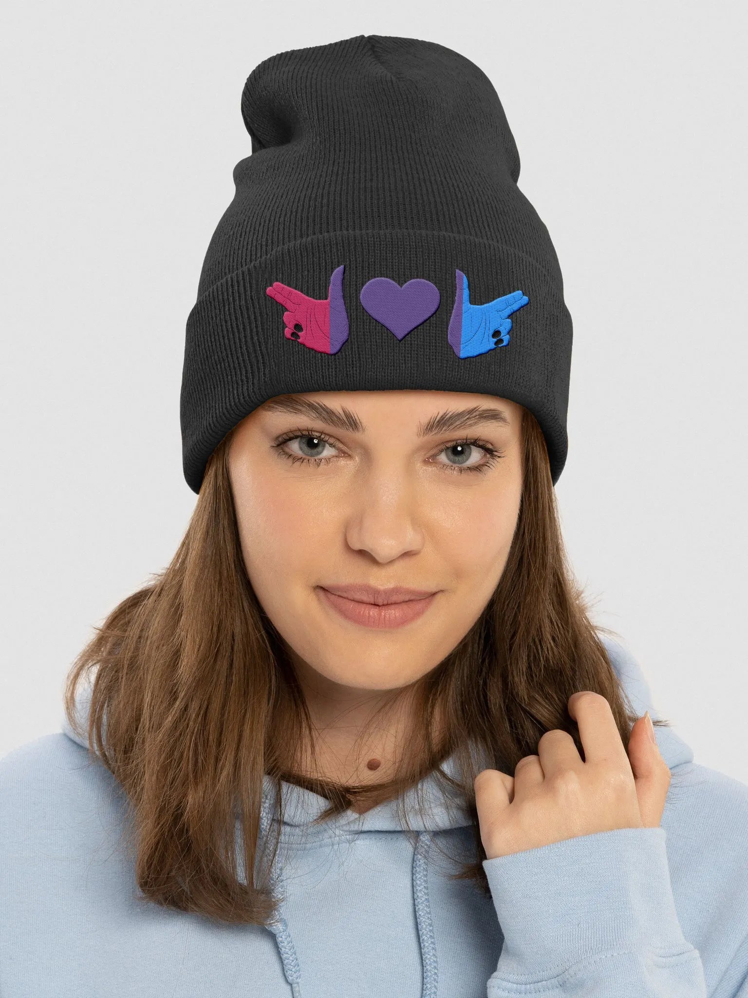 Finger Guns (bi flag) Beanie product image (3)
