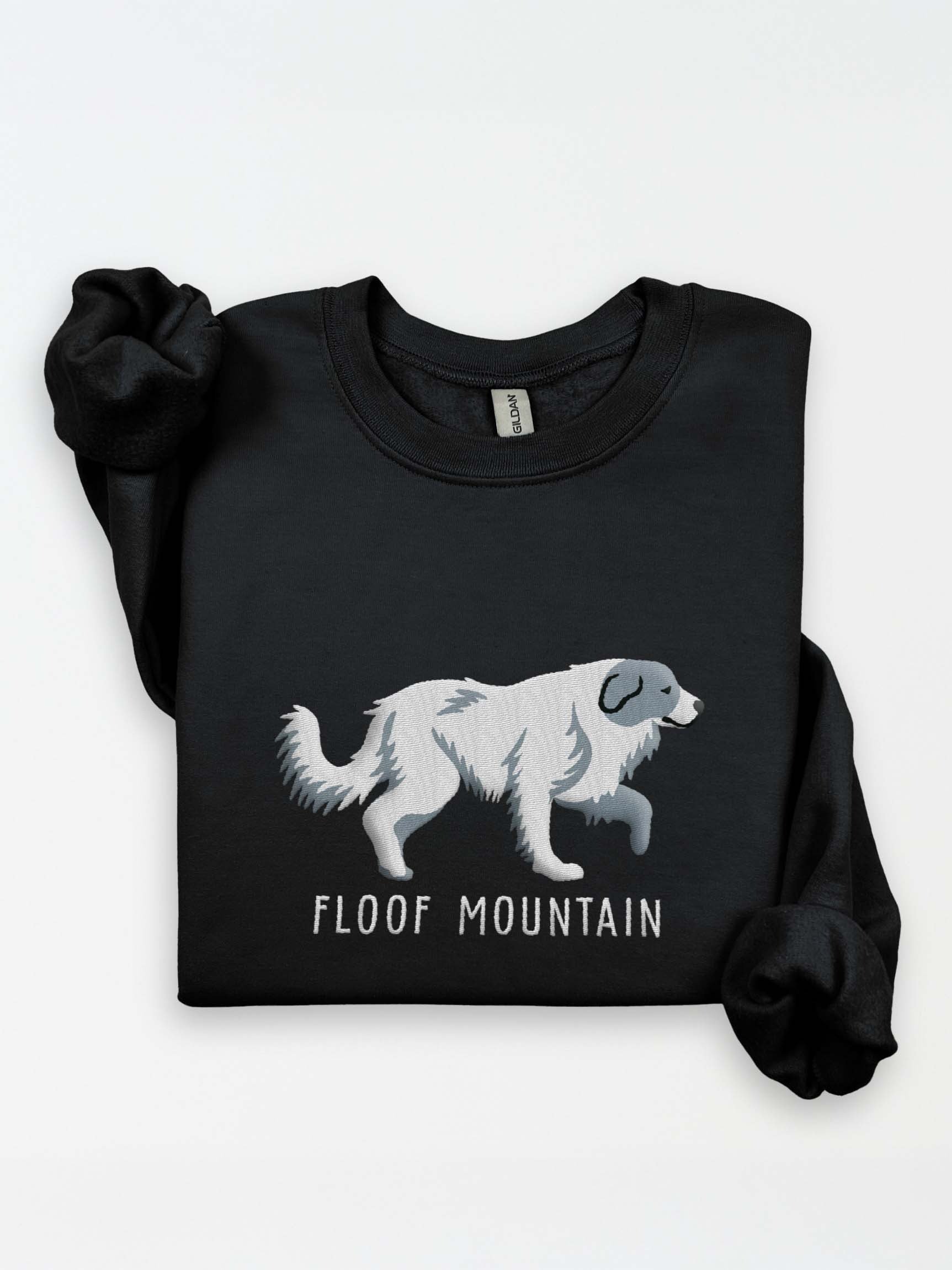 Floof Mountain Sweatshirt (Embroidered) of a Great Pyrenees(Blue & White) product image (1)