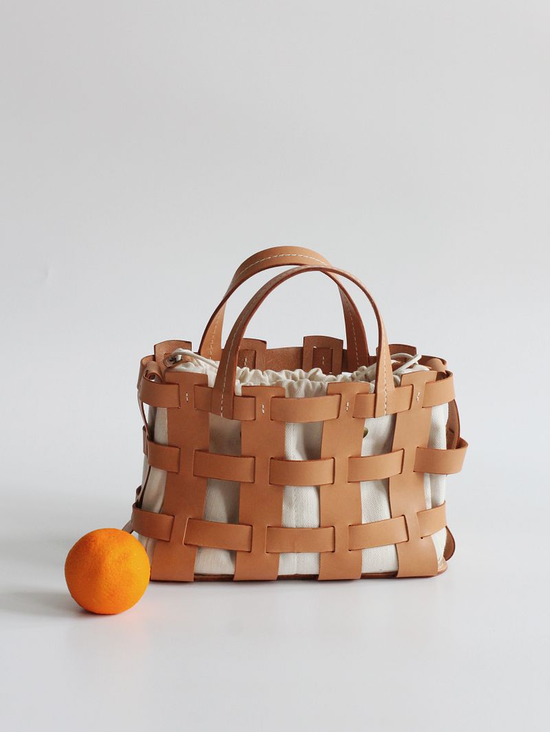Vegetable Tanned Leather Caged Bag - Small